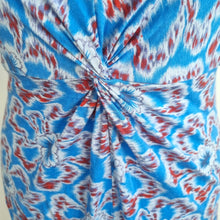 Load image into Gallery viewer, Jigsaw Skater Dress Floral Print Jersey Blue Mini Casual Knot Detail Summer XS