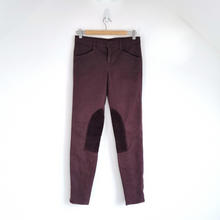 Load image into Gallery viewer, J Brand Jodhpurs Jeans Wine Burgundy Skinny Ankle Zip Trousers Equestrian 28