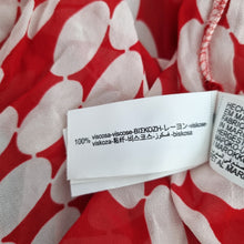 Load image into Gallery viewer, Zara Oversized Chiffon Shirt XS S Red White Polka Dot Tunic Blouse Retro Print