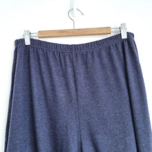 Load image into Gallery viewer, Long Tall Sally Trousers UK 16Soft Knit Wide Leg Flare Navy Blue Pull On Lounge