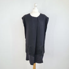 Load image into Gallery viewer, AllSaints Black Mini Dress Seymour Silk Blend Draped Pleated Tunic Repair 10