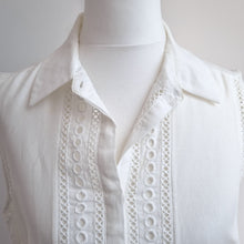Load image into Gallery viewer, Mint Velvet Sleeveless Shirt 8 White Tunic Broderie Anglaise Silk Cotton Lined