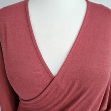 Load image into Gallery viewer, GAP Wrap Top Knit XL Dusty Pink Batwing Sleeves Tie Waist Oversized Jumper