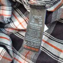 Load image into Gallery viewer, Next Checked Shirt Plaid UK 20 100% Cotton Blouse Black Red Lumberjack Tunic