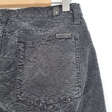 Load image into Gallery viewer, 7 for All Mankind Jeans Damask Print Skinny Grey Mid Rise Stretch Paisley W 29