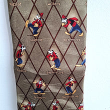 Load image into Gallery viewer, Disney Goofy Silk Tie Mickey & Co Character Pose Novelty Vintage Cartoon Necktie
