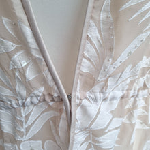 Load image into Gallery viewer, Jacques Vert Open Blouse UK 18 Cream Devore Leaf Pattern Shrug Bolero V Neck