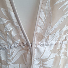 Load image into Gallery viewer, Jacques Vert Open Blouse UK 18 Cream Devore Leaf Pattern Shrug Bolero V Neck