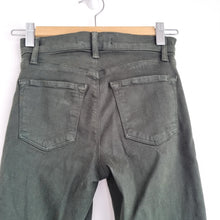 Load image into Gallery viewer, J Brand Skinny Jeans Khaki Green 23 XS Distressed Alana Ripped Mid Rise Stretch
