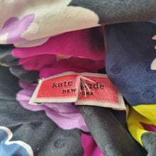 Load image into Gallery viewer, Kate Spade Blouse Floral Print Button Down Back High Neck Silky Work Top Small