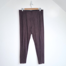 Load image into Gallery viewer, M&S Faux Suede Leggings UK 16 Regular Brown Pull On Stretch Trousers High Rise