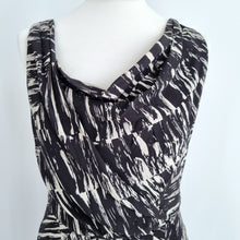Load image into Gallery viewer, L. K. Bennett Dress 100% Silk Cocktail Shift Black Lined Cowl Neck Smart Size 10