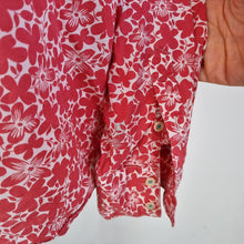 Load image into Gallery viewer, Boden Shirt Floral Print UK 20 Pink 100% Cotton Blouse Long Sleeves Button Down