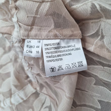 Load image into Gallery viewer, Jacques Vert Open Blouse UK 18 Cream Devore Leaf Pattern Shrug Bolero V Neck