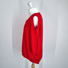 Load image into Gallery viewer, Phase Eight Red Jumper UK 14 Cold Shoulder Knit Top Lightweight Viscose Blend