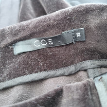 Load image into Gallery viewer, COS Pencil Skirt Velvet Full Zip Panels Black Work Party Knee Length Stretch 10