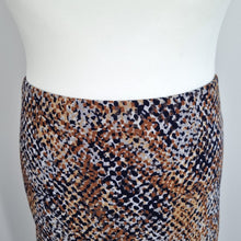 Load image into Gallery viewer, Marks & Spencer Classic Skirt Midi UK 22 Fit & Flare Lined Print Brown Blue Work