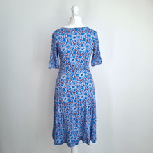 Load image into Gallery viewer, Jigsaw Skater Dress Floral Print Jersey Blue Mini Casual Knot Detail Summer XS