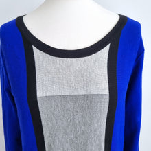 Load image into Gallery viewer, Principles Jumper Dress UK 14 Ben de Lisi Colour Block Blue Grey Black Work