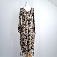 Load image into Gallery viewer, Made in Italy Dress Leopard Print Fringed Kaftan Beach Coverup Cotton One Size