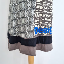 Load image into Gallery viewer, Desigual Dress Patchwork Print Skater Jersey 100% Cotton Y2K Logo Boho Medium