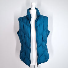 Load image into Gallery viewer, Per Una Padded Gilet Water Repellent M&S Small Teal Blue Quilted Puffer Vest Zip