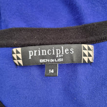 Load image into Gallery viewer, Principles Jumper Dress UK 14 Ben de Lisi Colour Block Blue Grey Black Work