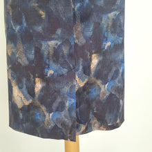 Load image into Gallery viewer, Jigsaw Skirt Pencil Navy Blue Abstract Print Work Office Lined Knee Length 14