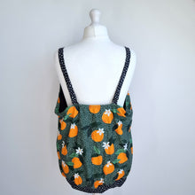 Load image into Gallery viewer, Ulla Popken Tankini Top Oranges Spot Print Lined Blouson Swimsuit Plus Size 28