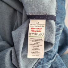 Load image into Gallery viewer, The White Company Denim Dress Belted 14 Pockets Blue Stretch Long Sleeves Jeans