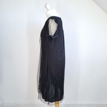 Load image into Gallery viewer, Noa Noa Black Sheer Mesh Dress L Jinglebell Net Metallic Disc Embellished Party