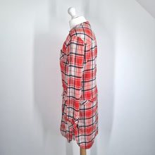 Load image into Gallery viewer, Pepe Jeans Shirt Dress Large Check Plaid Red Orange Tunic Long Sleeves Cotton