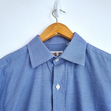 Load image into Gallery viewer, Daks Mens Dress Shirt 16'' 41cm Blue 100% Cotton Long Sleeves Double Cuff Smart