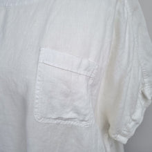 Load image into Gallery viewer, M&S 100& Linen Blouse UK 24 White Short Sleeves Top Casual Plus Size Work Tee