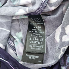 Load image into Gallery viewer, M&S Per Una Jumpsuit Belted UK 20 Purple Floral Print Pockets Slit Short Sleeve