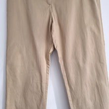 Load image into Gallery viewer, M&S Beige Trousers Straight Leg UK 16 Tailored Smart Casual Chino Neutral Cotton