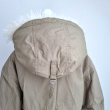 Load image into Gallery viewer, M&S Parka Coat Hooded UK 8 Khaki Faux Fur Trim Winter Jacket Padded Warm Pockets