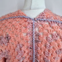 Load image into Gallery viewer, Handmade Crochet Cardigan Cropped Overized Chunky Knit Boxy Peach Pink 10 12 14