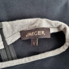 Load image into Gallery viewer, Jaeger Dress Mini Casual Long Sleeves Navy Drawstring Drop Waist Cotton Large