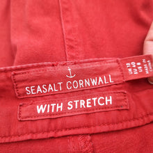 Load image into Gallery viewer, Seasalt Cornwall Albert Quay Crops Trousers Jeans Rust Red Capri Stretch Mid 12