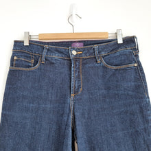 Load image into Gallery viewer, NYDJ Skinny Jeans Dark Blue Mid Rise Indigo Stretch Slimming UK 16 US 12 Petite