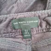 Load image into Gallery viewer, The White Company Corduroy Trousers UK 8 Dark Grey Slim Leg Ankle Zip Jeans