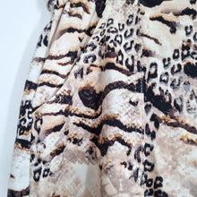 Load image into Gallery viewer, River Island Paperbag Trousers Size 18 Mixed Animal Prints High Rise Cotton Belt