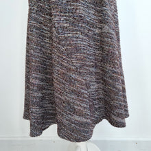 Load image into Gallery viewer, M&S Textured A Line Skirt UK 14 Brown Midi Smart Work Office Classic Flared