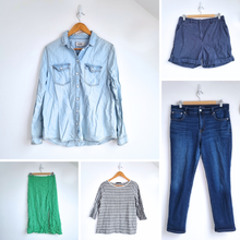 Load image into Gallery viewer, Bundle Clothes UK 12 XS 5 Pieces Ladies M&S Gap Jeans Shorts Casual Job Lot