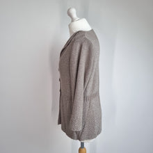 Load image into Gallery viewer, M&S Per Una Cardigan Medium Metallic Gold Made in Italy Peplum Buttons Knit