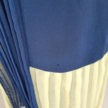 Load image into Gallery viewer, Therapy Dress Pleated Mini Peter Pan Collar UK 8 Colour Block Blue Yellow Lined
