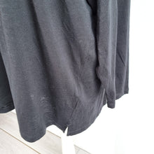 Load image into Gallery viewer, Marks & Spencer T-shirt UK 24 Black V Neck Long Sleeves Cotton Modal Top