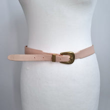 Load image into Gallery viewer, Vintage Laura Ashley Belt Genuine English Leather Skinny Nude Pink Gold 30-34''