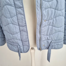 Load image into Gallery viewer, Next Quilted Padded Jacket UK 20 Light Blue 100% Cotton Coat Boxy Pockets Zip